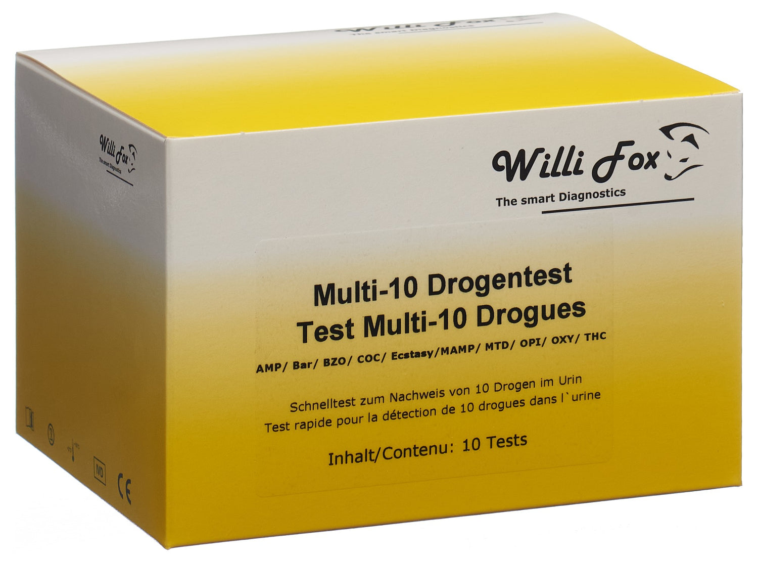 WILLI FOX test de drogue multi 10 para urin 10 pce
