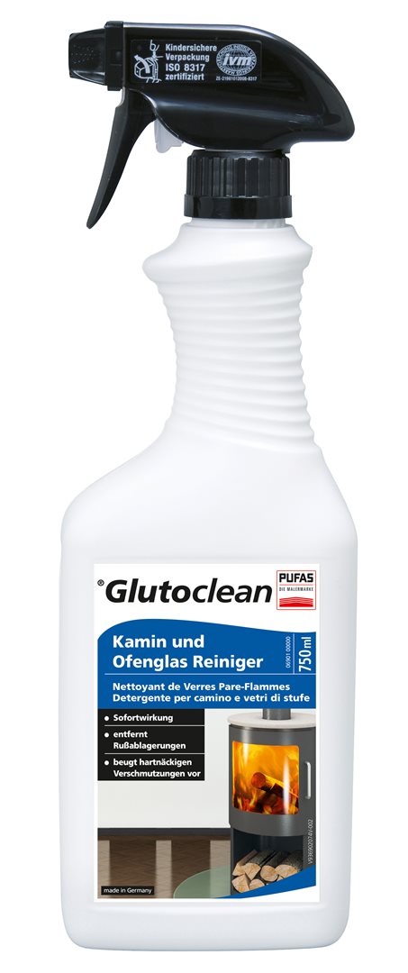 Glutoclean Nettoyant Cheminée &amp; Vitre Four 750 ml Efficace
