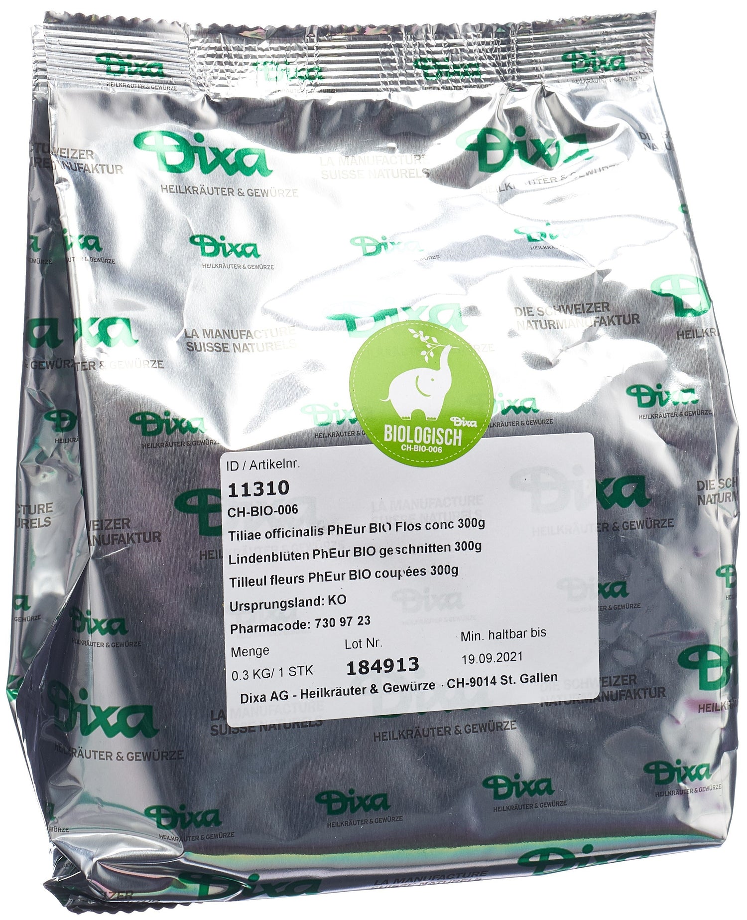 DIXA Tilleul Bio Fleurs Coupées Relaxation &amp; Sommeil 300 g