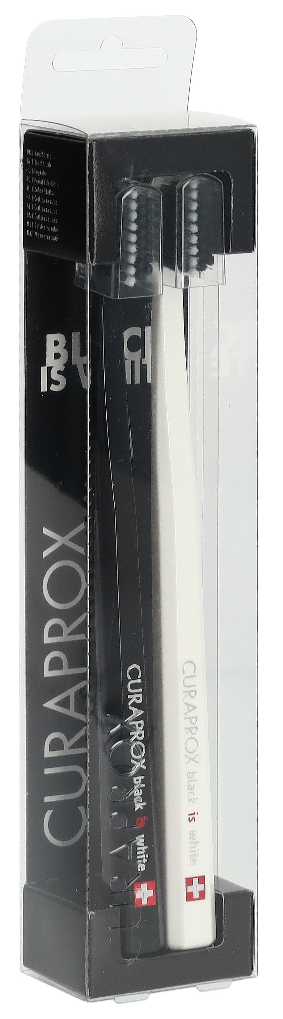 CURAPROX White is Black Brosse à Dents Blanche/Noire 2 Pièces | Blanchiment