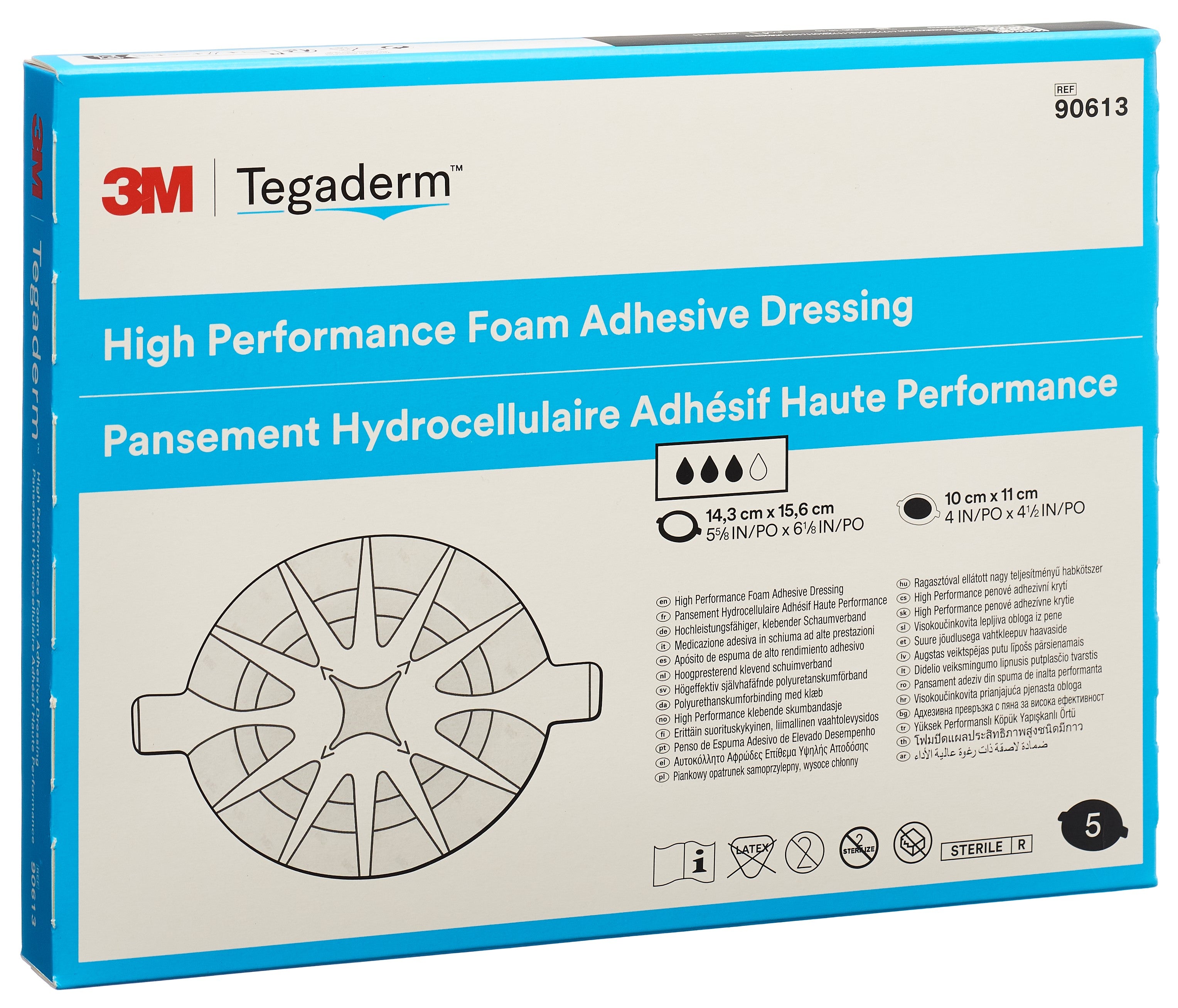 3M TEGADERM FOAM HP comp mous 10x11cm adhé 5 pce