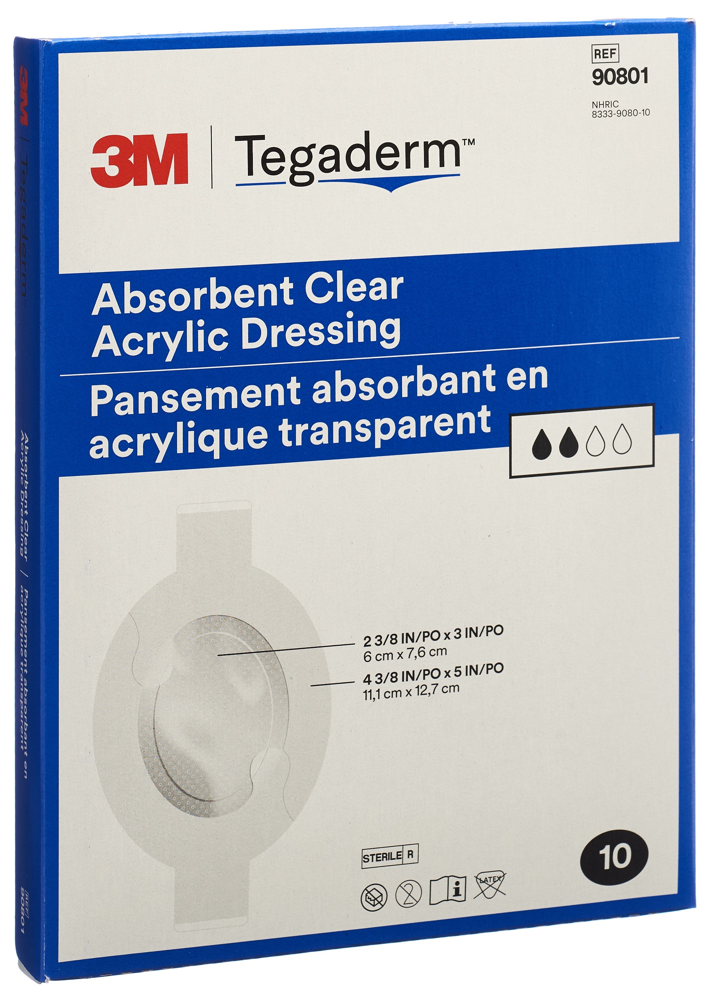 3M TEGADERM ABSORB pans vulnéra 11.1x12.7cm 10 pce