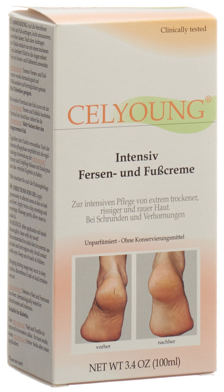 CELYOUNG Crème Pieds Talons Réparatrice Intense | Tube 100 ml