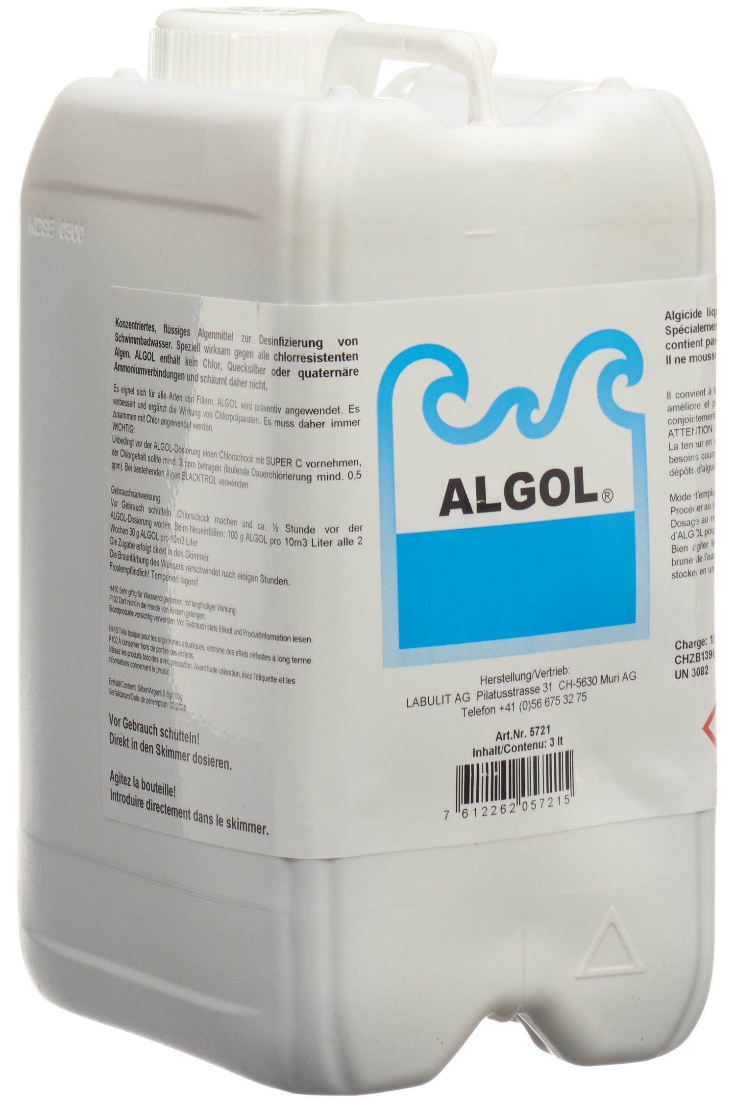ALGOL Algues Liquide 3 L - Traitement Anti-Algues Efficace | Piscine