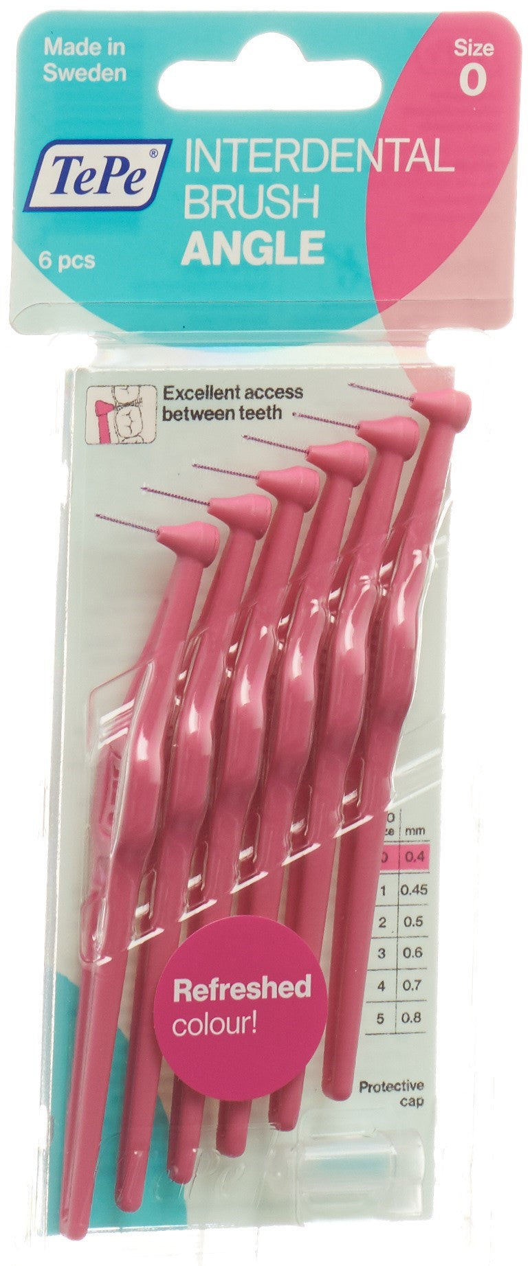TEPE Brossettes Interdentaires 0.4mm Rose 6 Pièces | Nettoyage Précis
