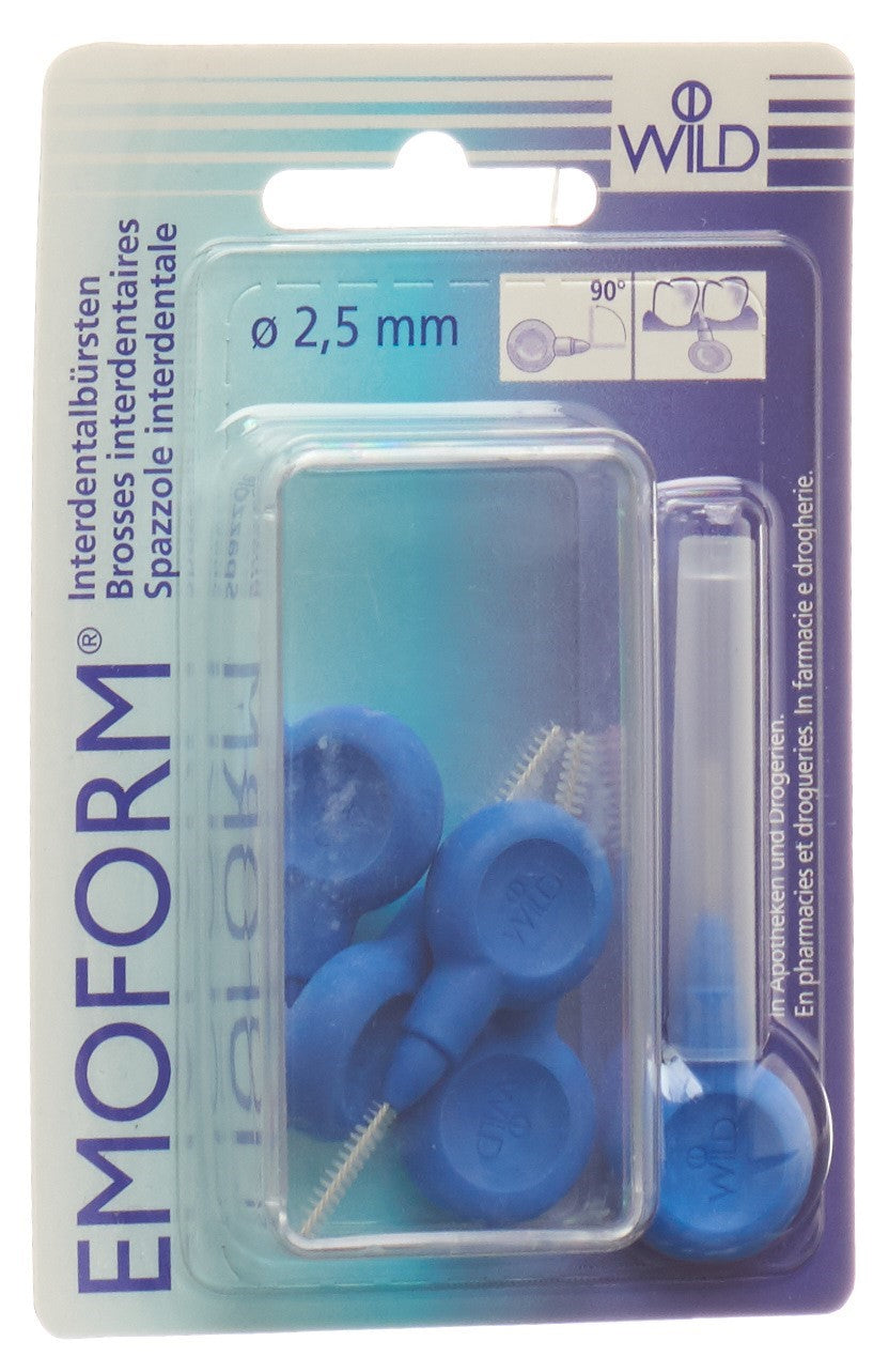 EMOFORM Brosse Interdentaire 2.5mm Bleu Foncé 5 Pièces | Hygiène Dentaire