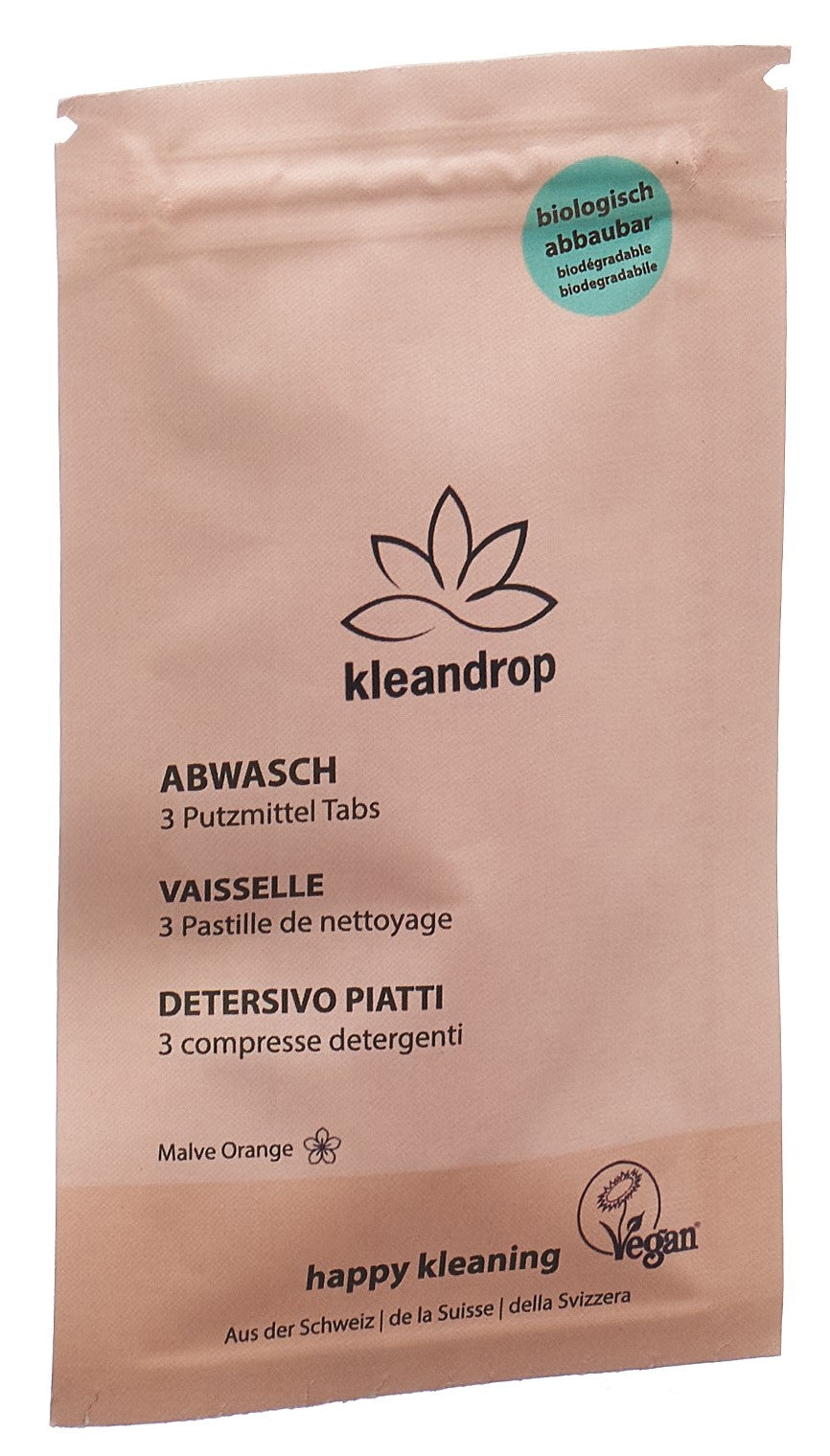 KLEANDROP Nettoyant Vaisselle 3 Pièces Efficace | Lot de 3 Sachets