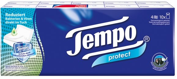 TEMPO Mouchoirs Protect Douceur &amp; Résistance | Lot de 10 paquets de 9 pièces