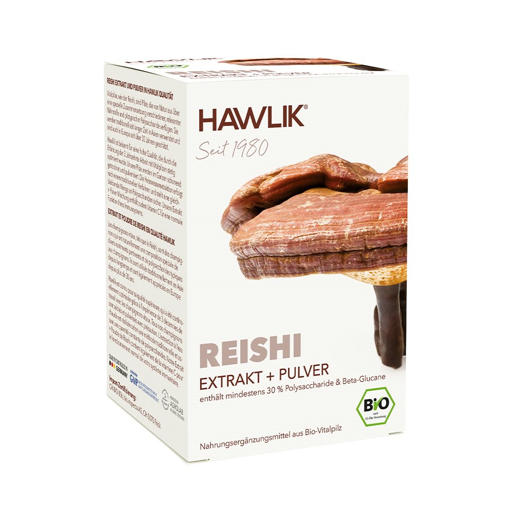 HAWLIK Reishi Bio - Immunité &amp; Vitalité - Extrait + Poudre - 120 Capsules