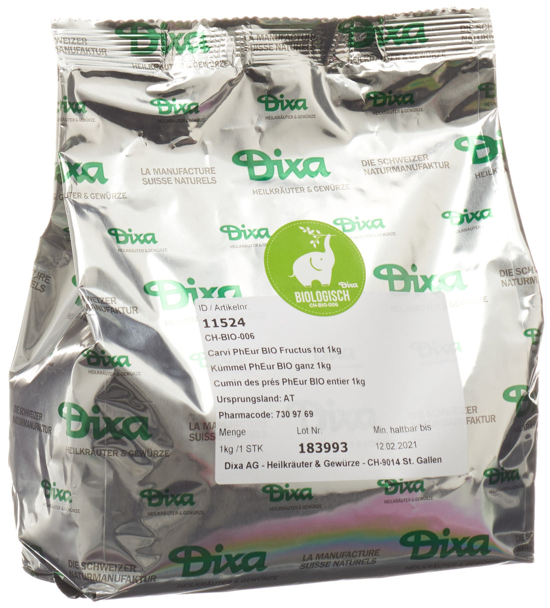 DIXA Cumin des Prés BIO Entier 1 kg | Complément Alimentaire Naturel