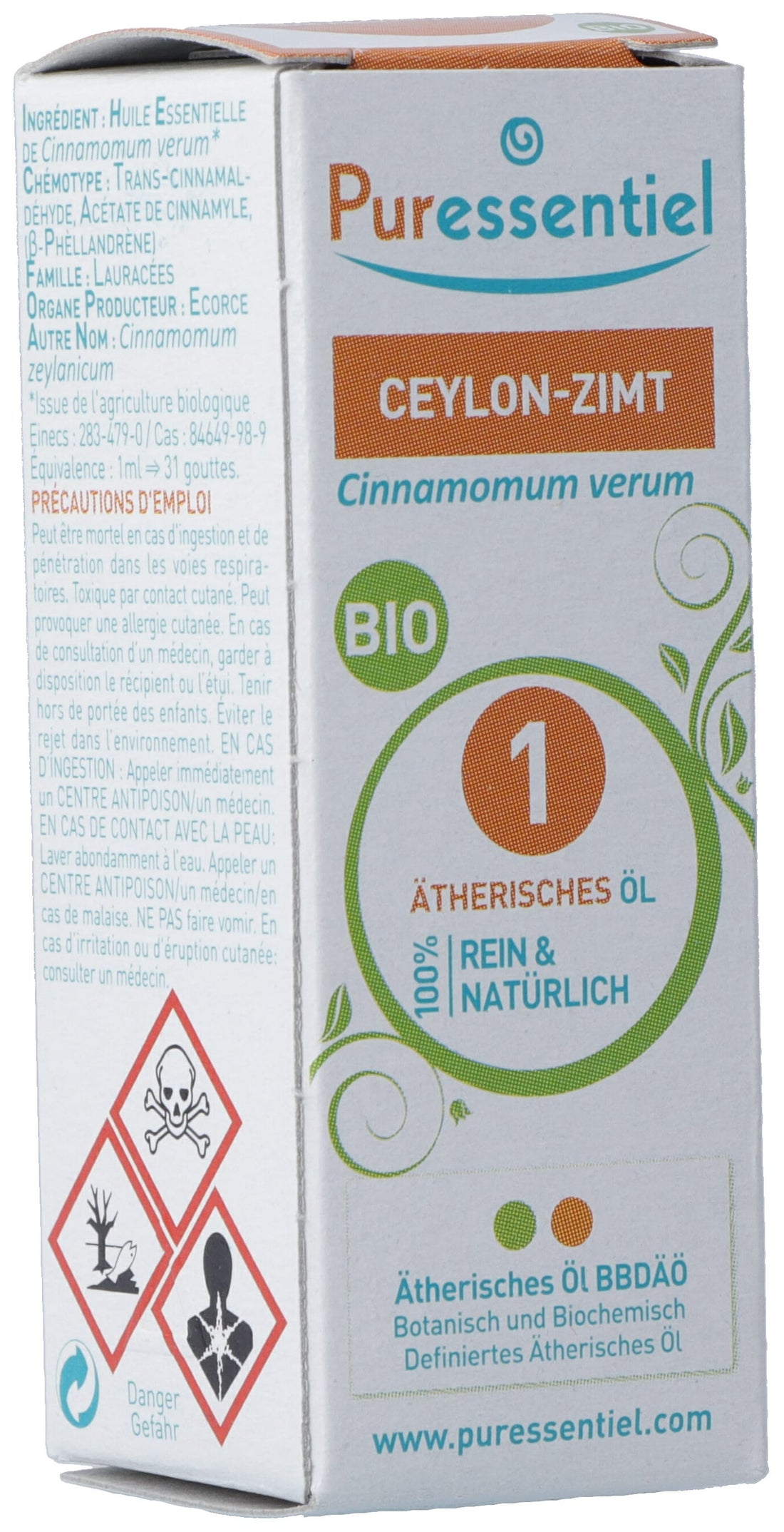 Puressentiel Cannelle de Ceylan Huile Essentielle Bio 5ml | Pureté &amp; Vitalité