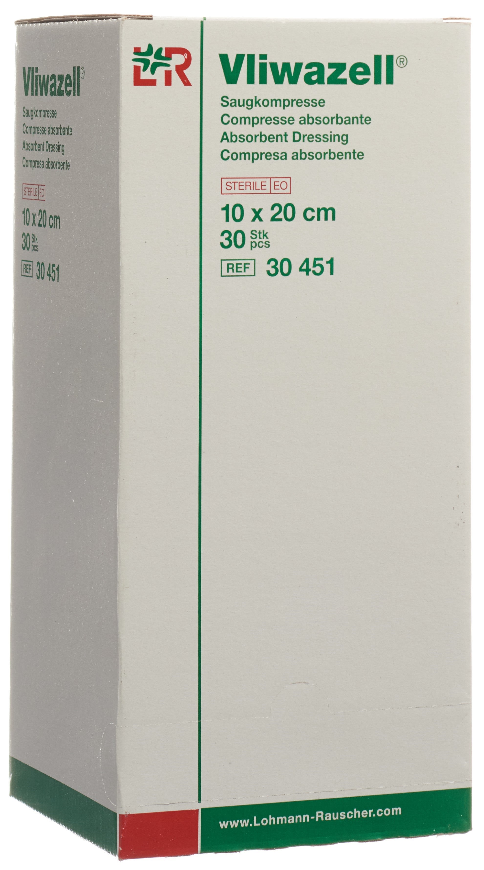 VLIWAZELL compresse absor 10x20cm stérile 30 pce