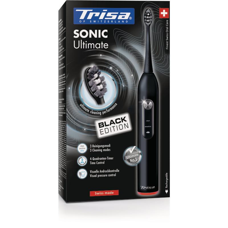 TRISA Sonic Ultimate Black Brosse à Dents Électrique | Nettoyage Profond