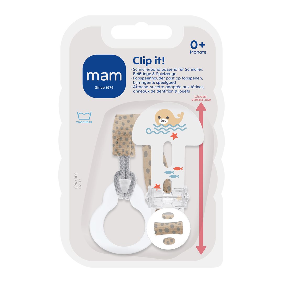 MAM Clip it! Attache-Sucette Bébé Sécurisé | Lot de 2