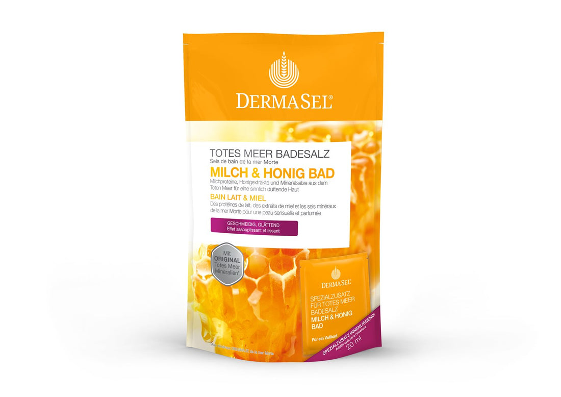 DERMASEL Sel de Bain Lait &amp; Miel Douceur &amp; Nutrition | 400 g