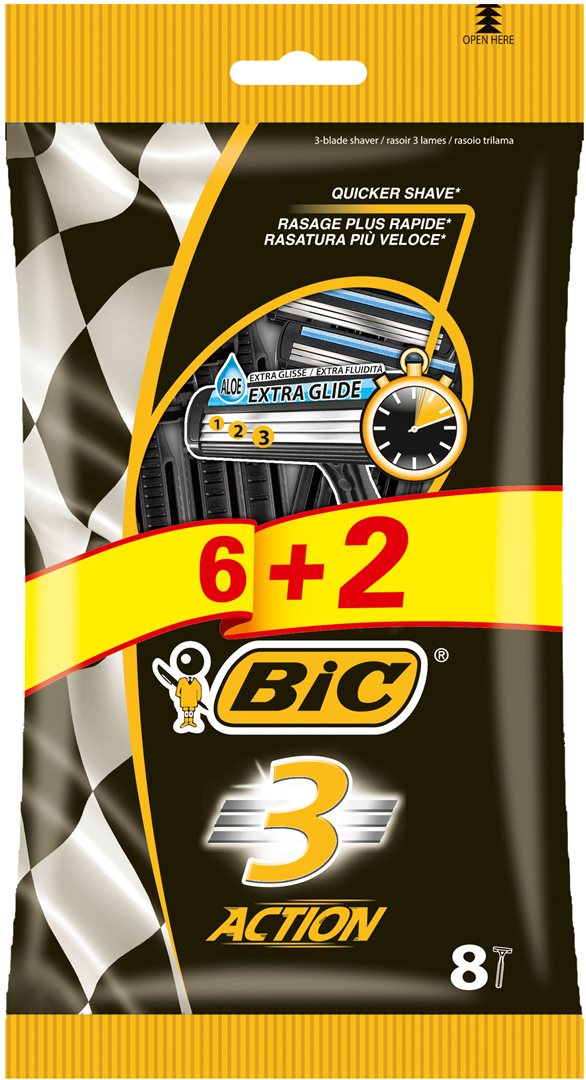 BIC Rasoir 3 Lames Homme Confort &amp; Précision | Lot 8 Pièces