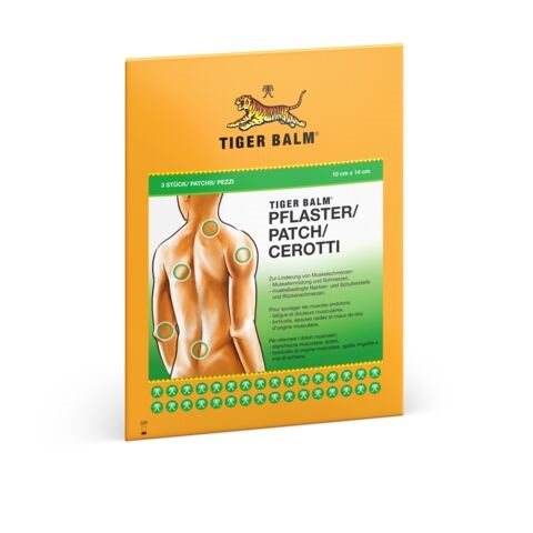 Tiger Balm Baume Médicinal Douleur Musculaire 3 Patchs 10x14cm