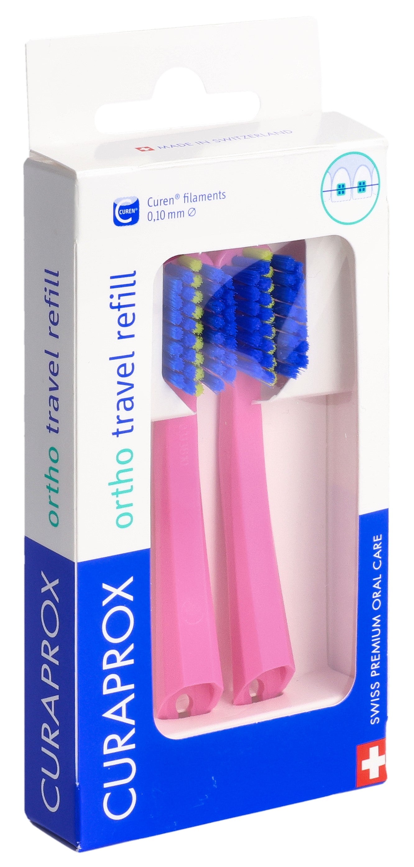 CURAPROX CS 5460 Set Voyage Orthodontie Recharge Rose | Brosse à Dents Souple