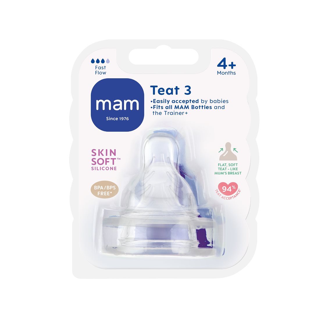MAM Tétine Débit Rapide 4+ mois 2 Pièces | Confort Bébé