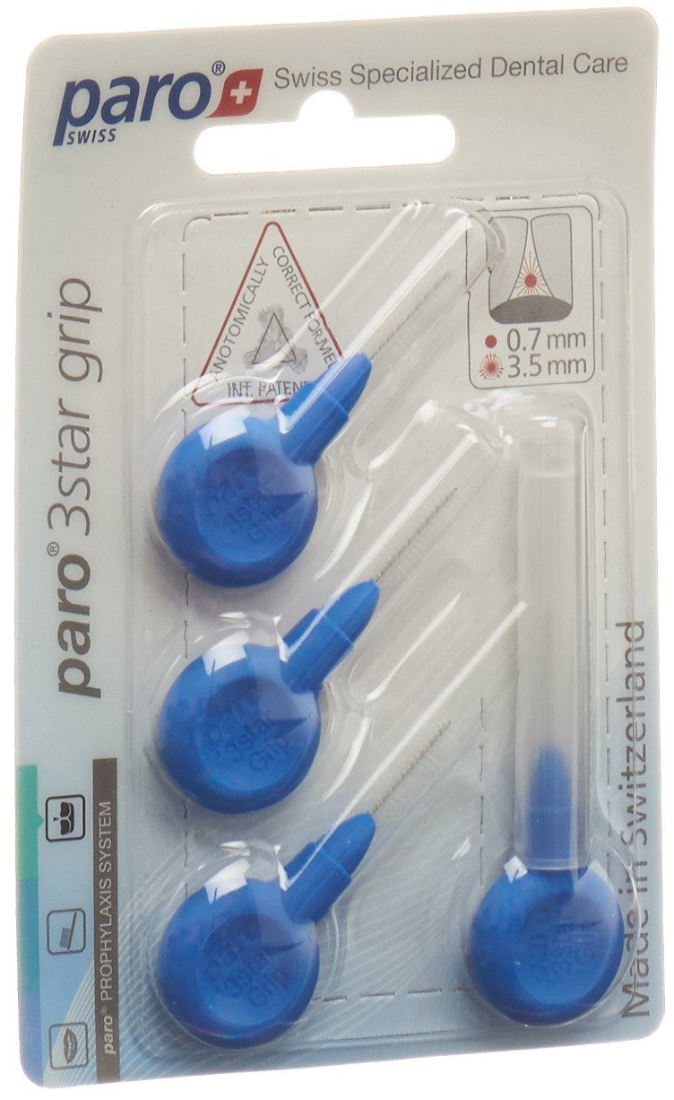 PARO 3star-grip Aiguilles X-Fin 3.5mm Bleu | Lot de 4