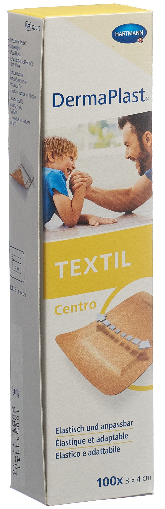 DERMAPLAST Pansement Textile 3 cm x 4 cm Chair 100 Pièces