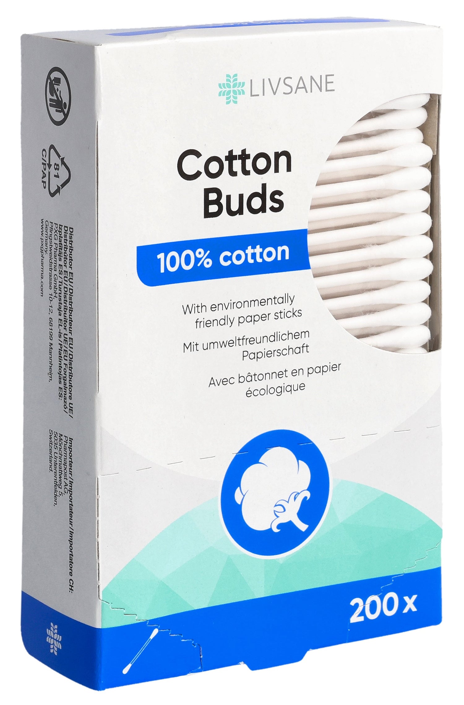 LIVSANE Cotons-tiges Douceur &amp; Hygiène 200 pièces