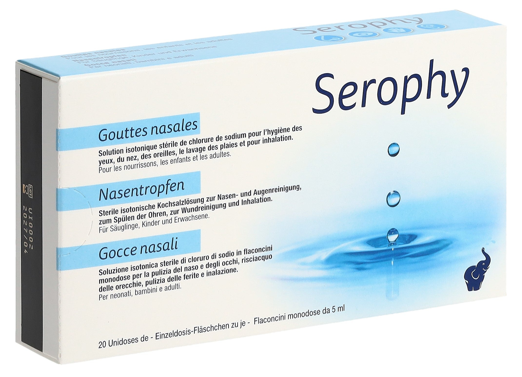 SEROPHY Décongestionnant Nasal 20 Unidoses 5 ml | Soulagement Rapide