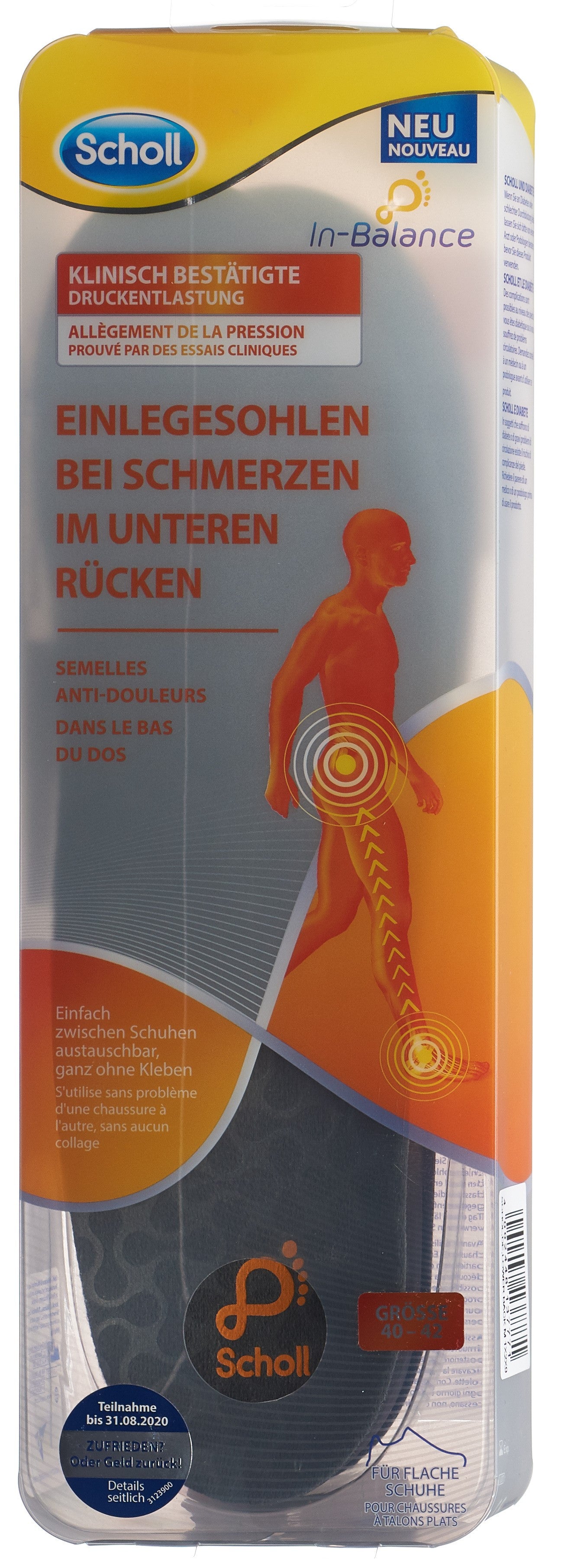 Scholl In-Balance Semelles Douleur Bas du Dos | Lot de 2 (40-42)