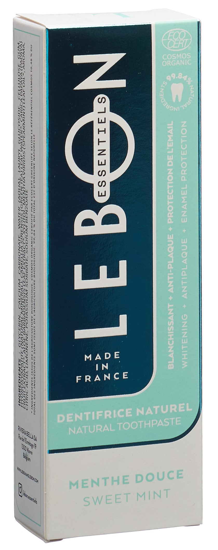 LEBON ESSENTIELS Dentifrice Menthe Douce Bio 80 ml | Soin Bucal Naturel