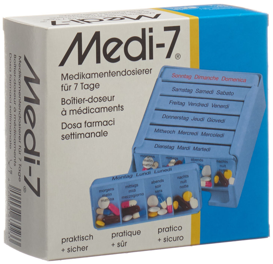 MEDI-7 Pilulier Semainier 7 Jours - Organisation Facile | Bleu