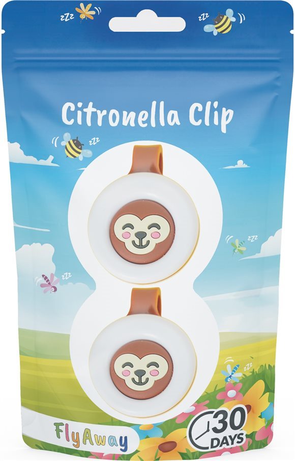 FLYAWAY Citronella Clip Anti-Moustiques Double Action | Pack 2 Pièces
