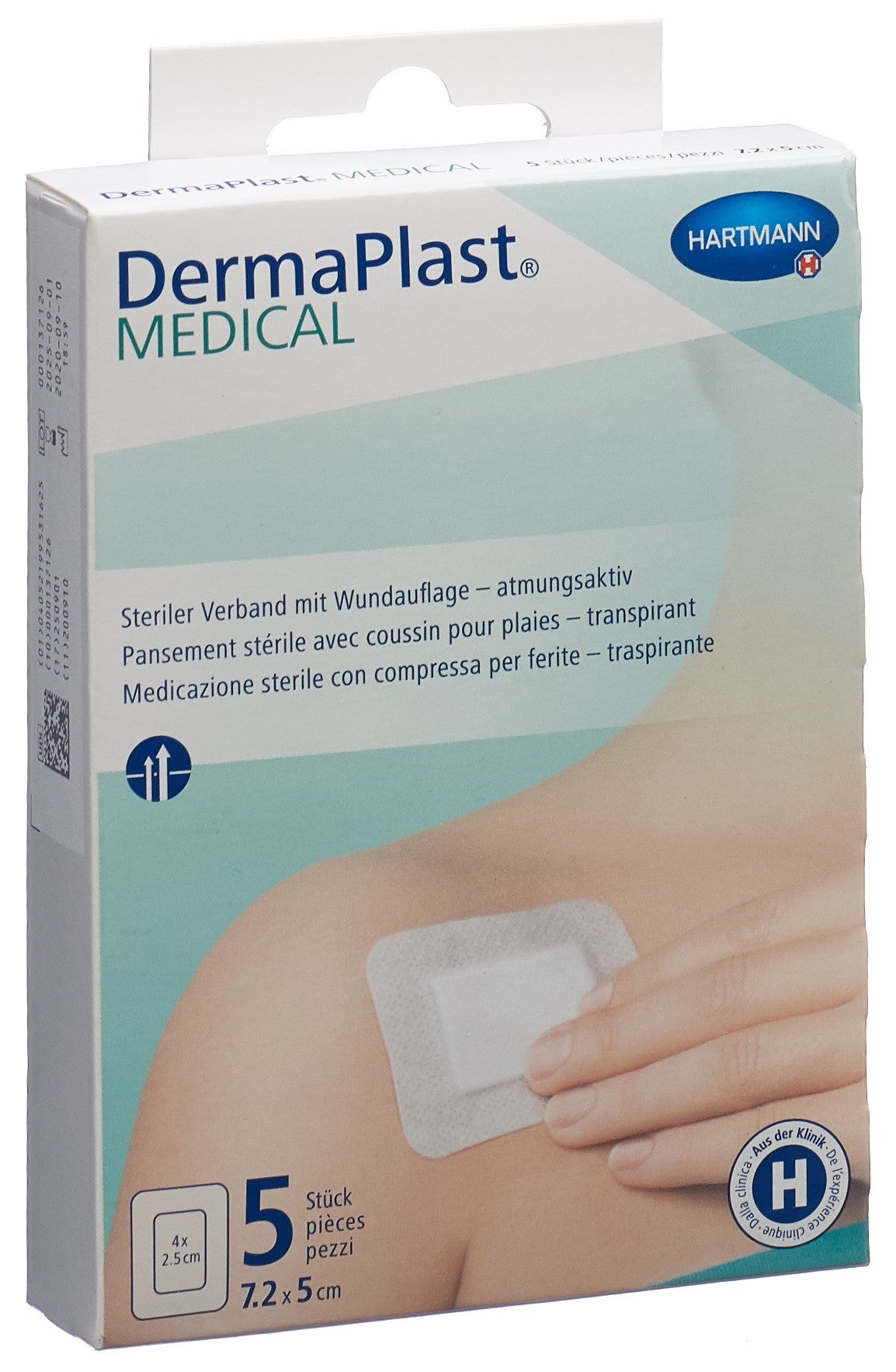 DERMAPLAST Pansements Non-Tissé Médical 7.2 x 5 cm 5 Pièces | Soin Cicatrisant