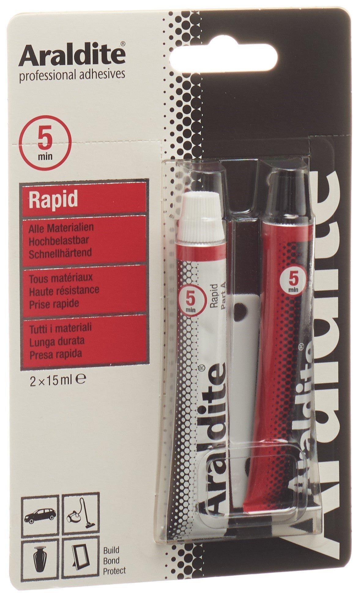 Araldit Rapide Colle Forte 2 Tubes 15 ml | Réparation Rapide