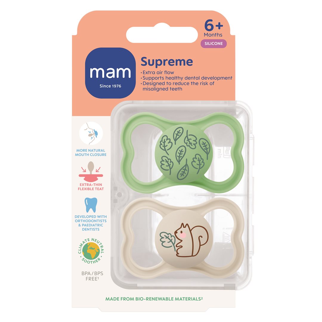 MAM Supreme Sucette Silicone 6-16 mois 2 pièces | Confort Bébé