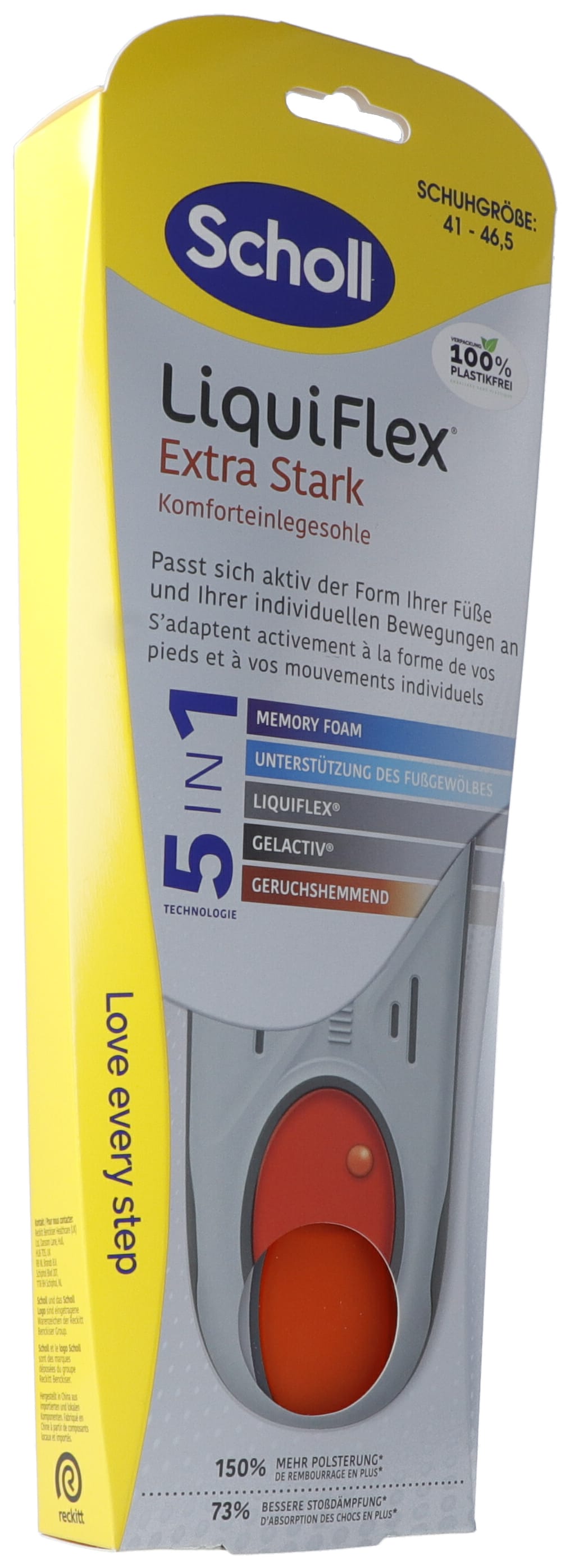 Scholl LiquidFlex Semelles L Extra Soutien | 1 Paire