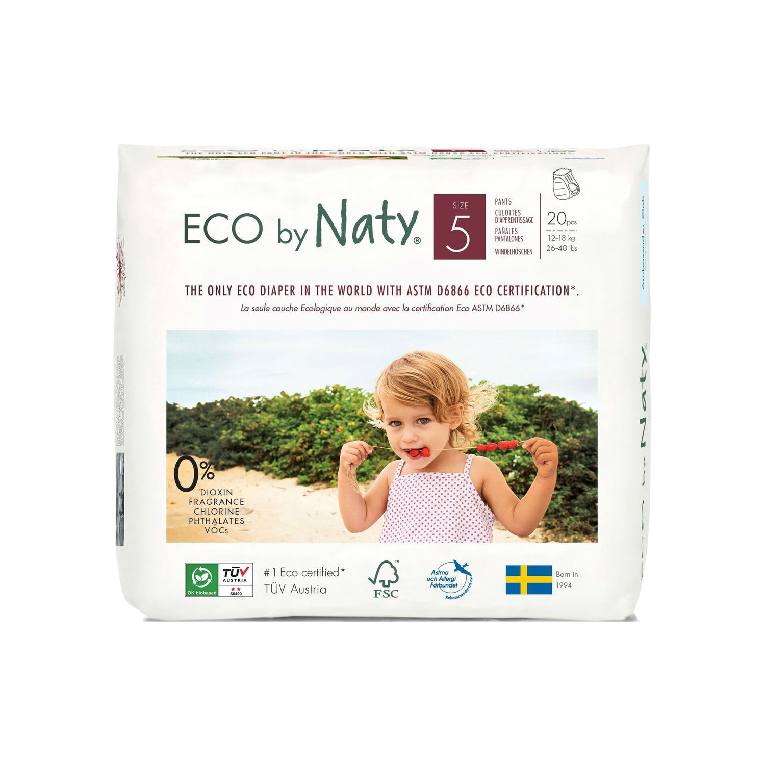 NATY Langes Culotte Junior Taille 5 12-18kg 20 Pièces Douceur Absorbante