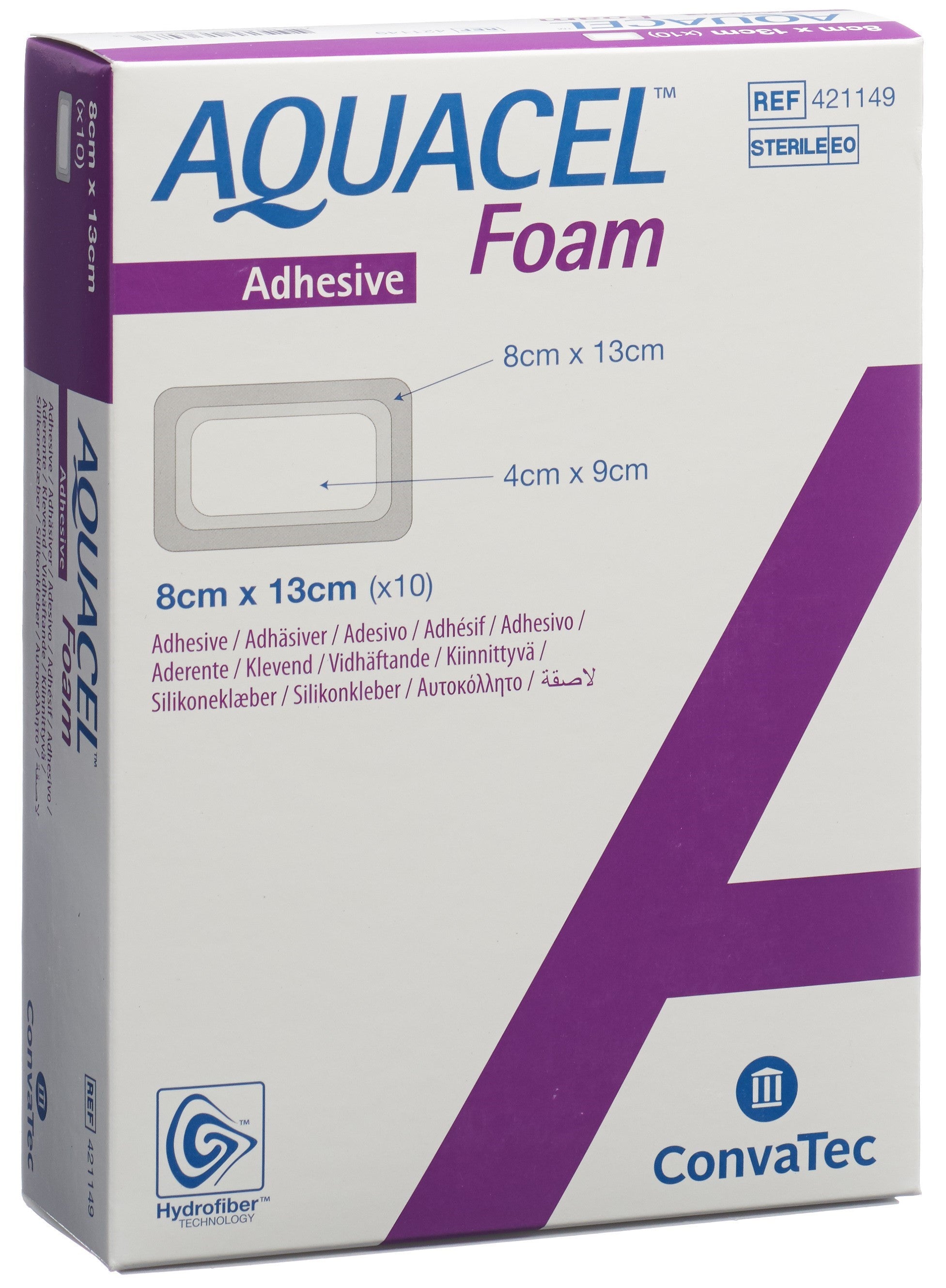 AQUACEL FOAM Pansement Adhésif Cicatrisation 8 x 13 cm 10 pièces