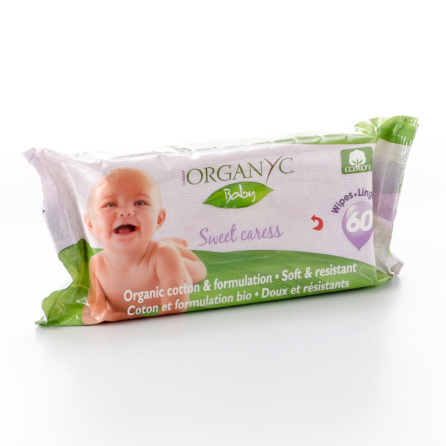 ORGANYC Lingettes Bébé Douces 60 Pièces | Nettoyage Hypoallergénique