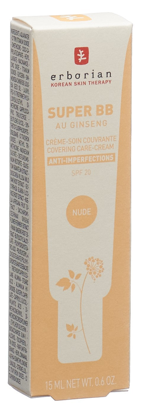 ERBORIAN Super BB Crème Éclat Naturel Soin Teint Unifiant 15 ml