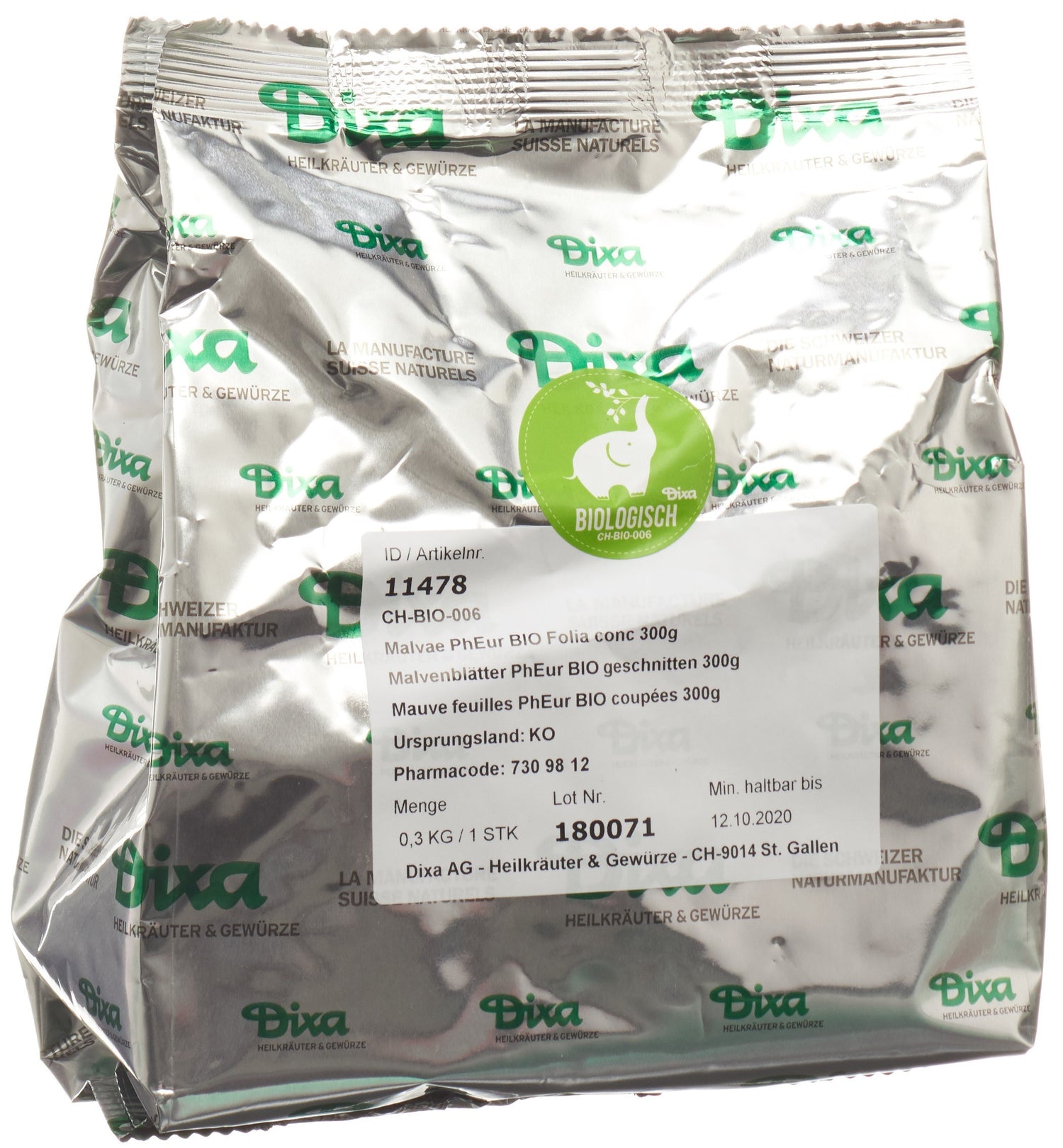 DIXA Mauve BIO feuilles coupées 300 g | Apaisant &amp; Douceur