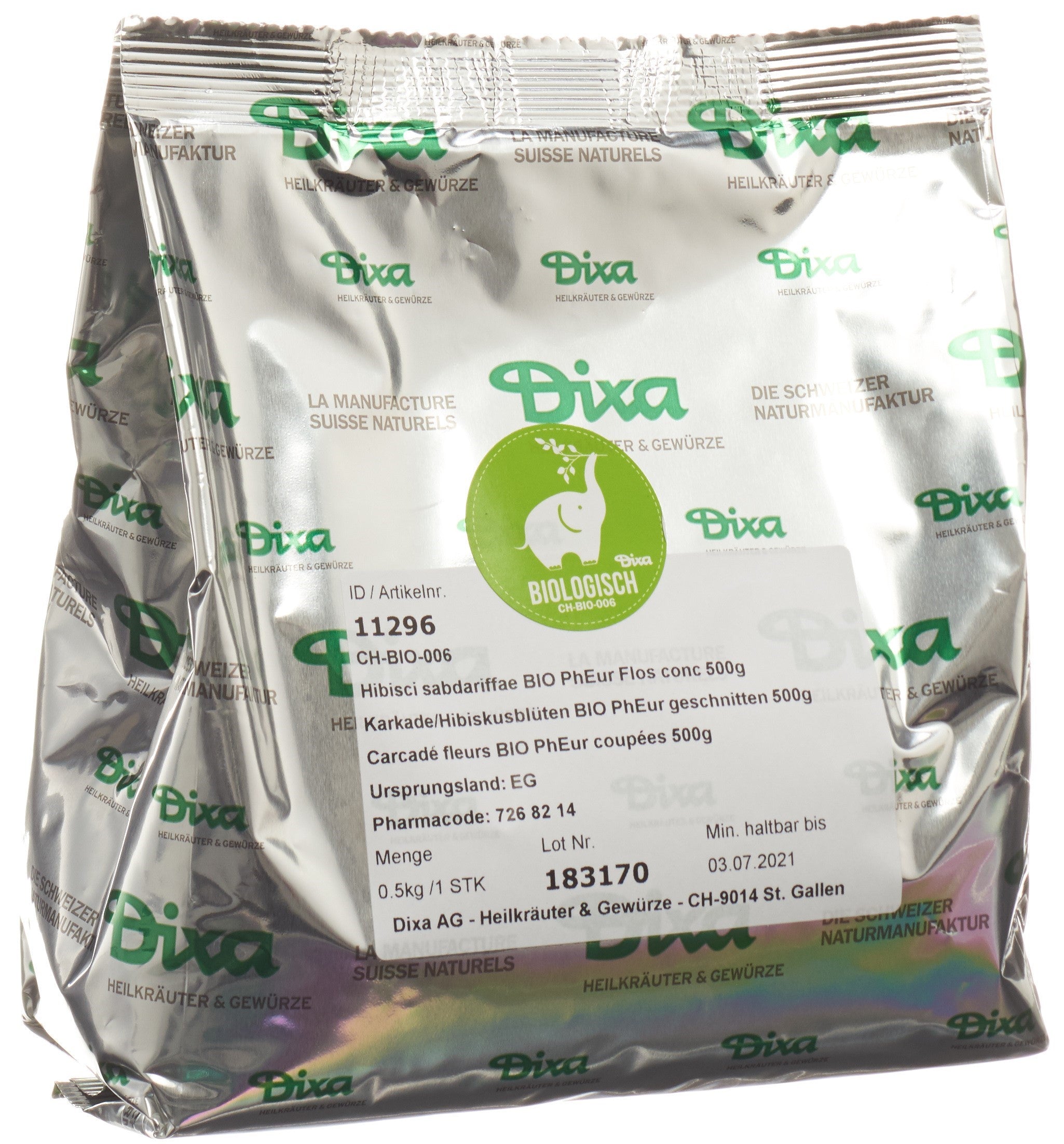 DIXA Carcadé Fleurs BIO Coupées 500g - Infusion Bien-être Naturel | 500 g
