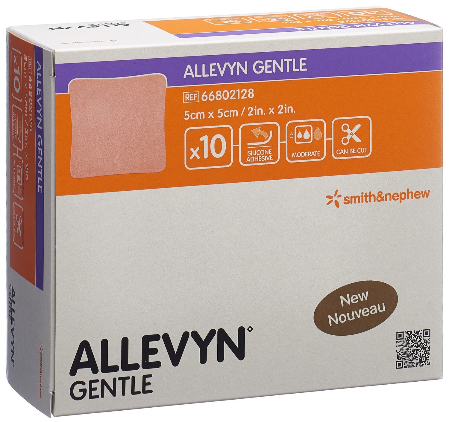 ALLEVYN GENTLE Pansement Mousse Adhésif 5 x 5 cm 10 Pièces