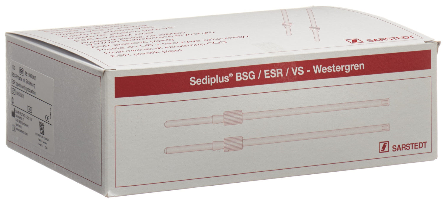 Sediplus Pipettes de Sédimentation 100 Pièces | Précision Médicale