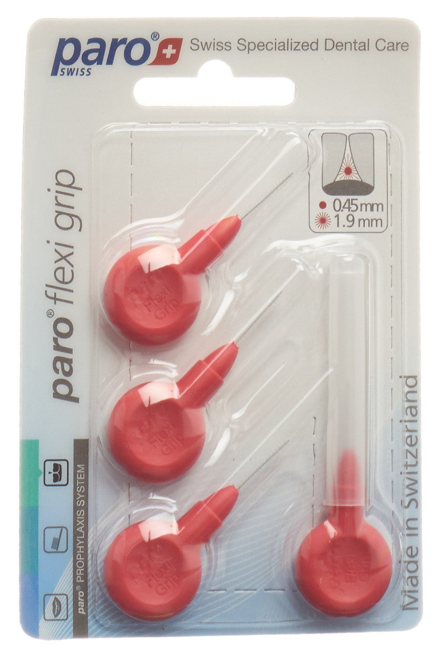 PARO Flexi Grip Brosse interdentaire 1.9mm extra-fine rouge | 4 pièces