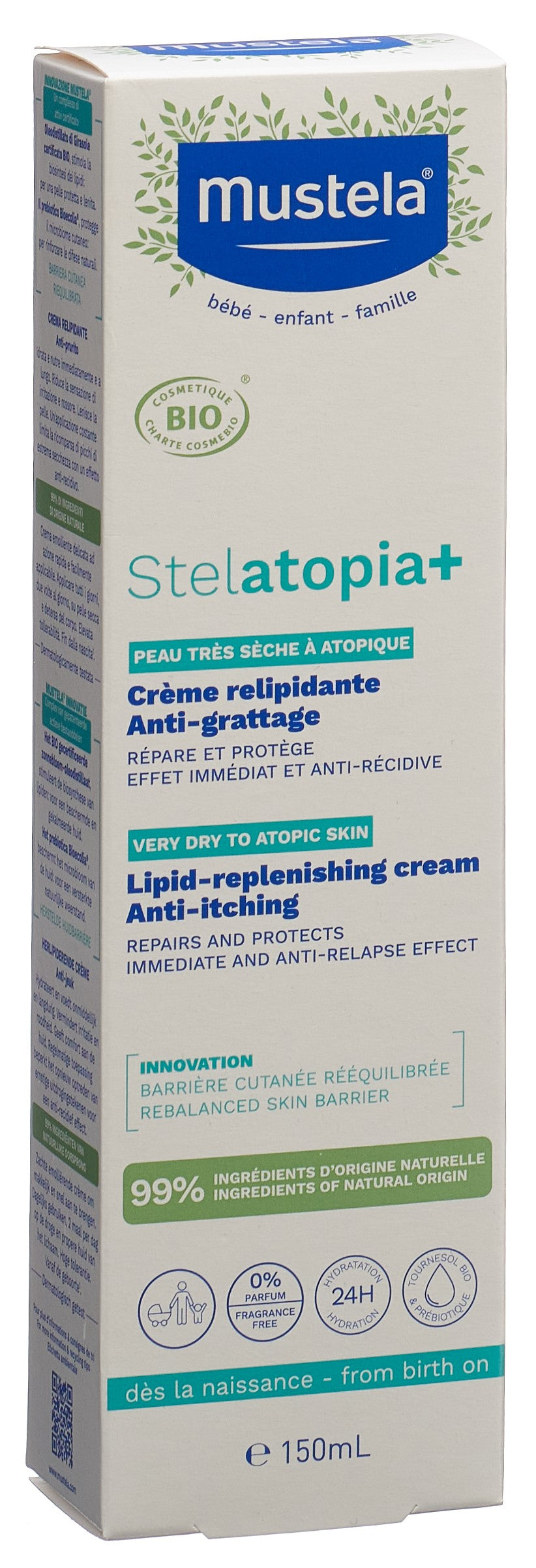 Mustela Stelatopia Crème Bio Peaux Très Sèches 150 ml