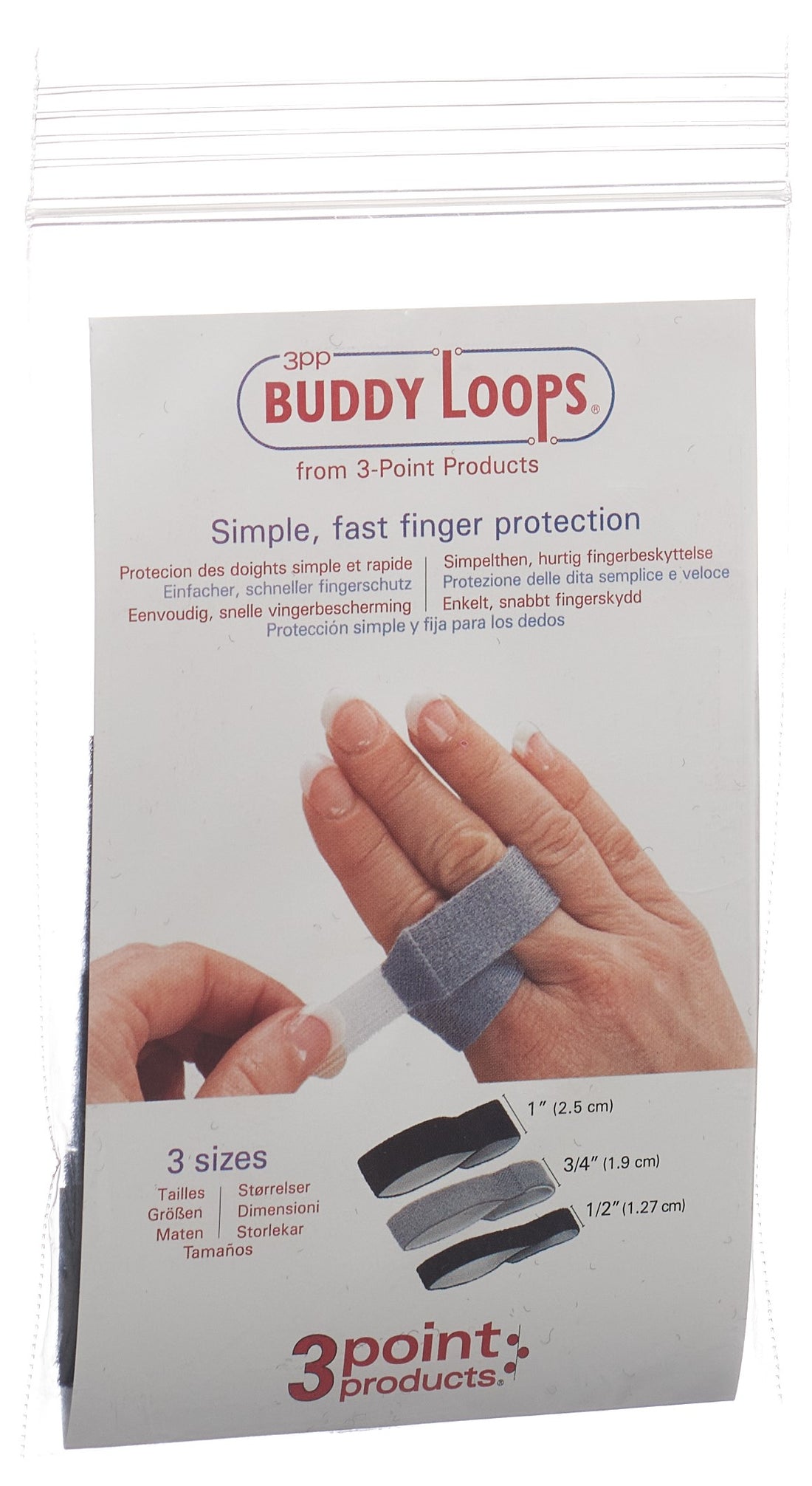 3PP Buddy Loops 1&quot; largeur 2.50cm noir 5 pce