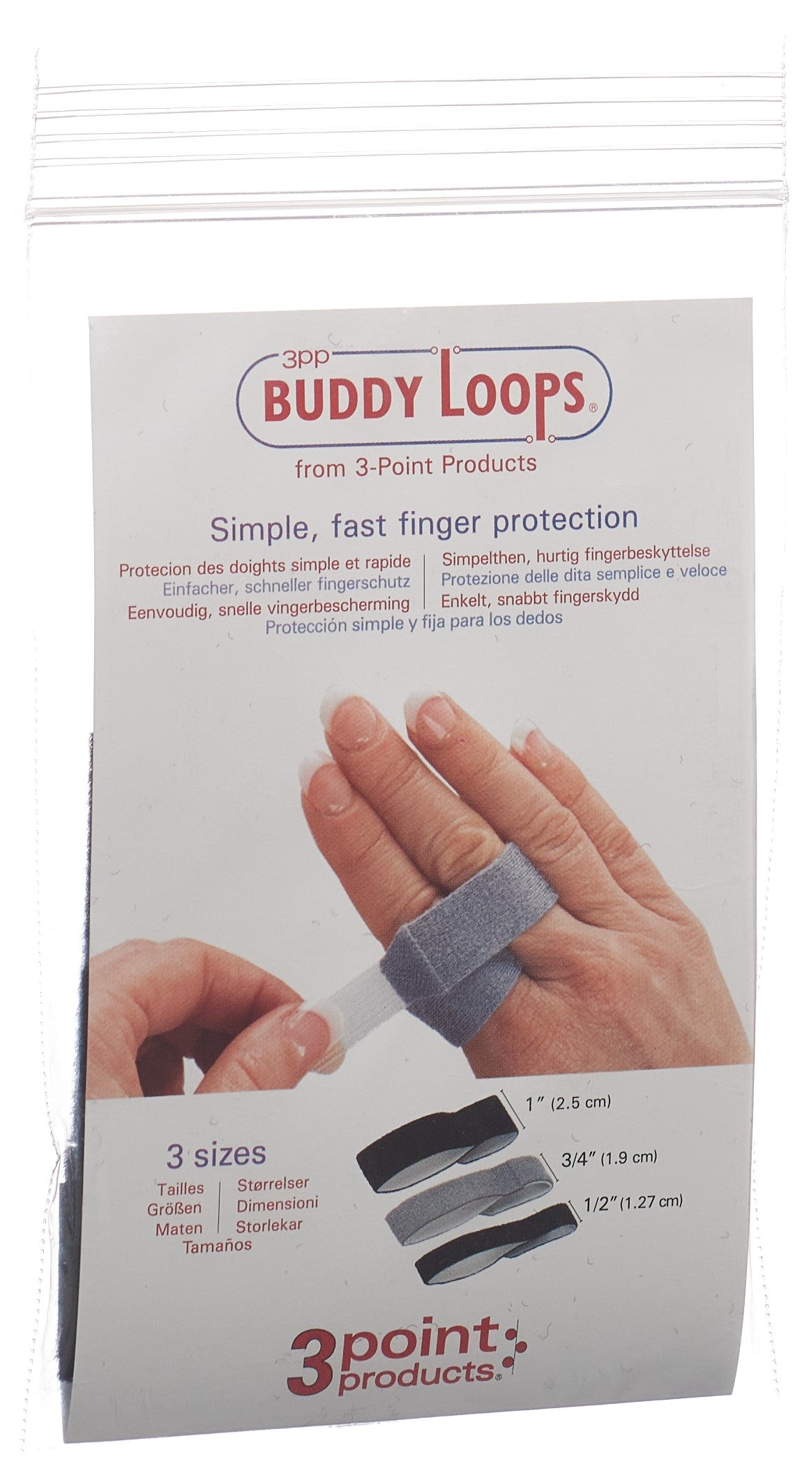 3PP Buddy Loops 1&quot; largeur 2.50cm noir 5 pce