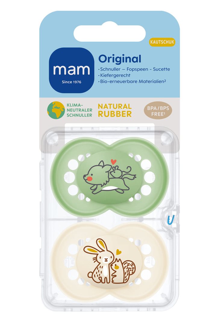 MAM Original Sucette Caoutchouc 16-36 mois Lot de 2 | Apaisante et Sûre