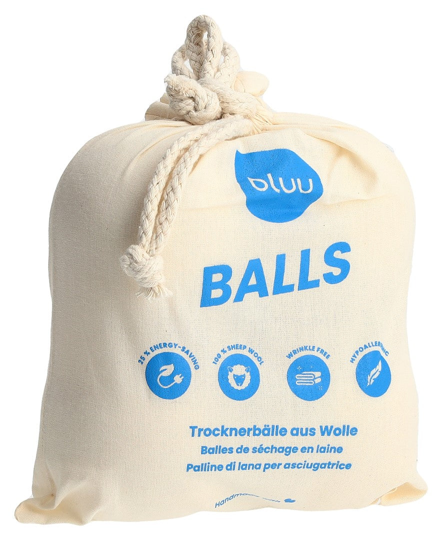 BLUU Balls Séchage Laine Douceur &amp; Anti-Statique | Lot 4 Pièces