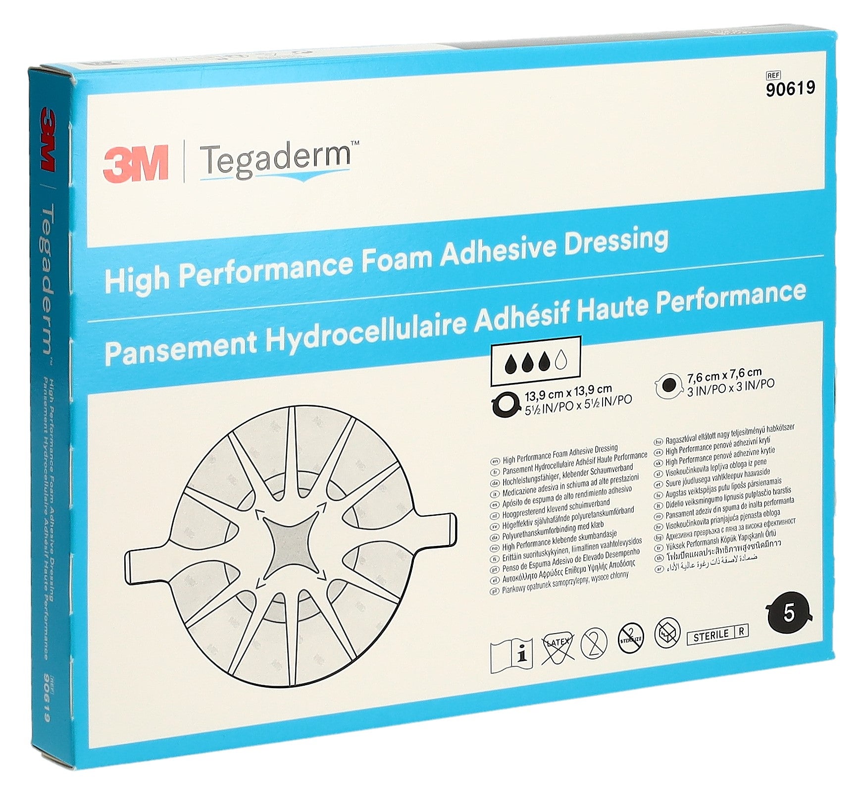 3M TEGADERM FOAM HP comp mous 7.6x7.6cm adhé 5 pce